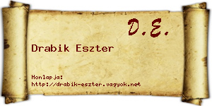 Drabik Eszter névjegykártya